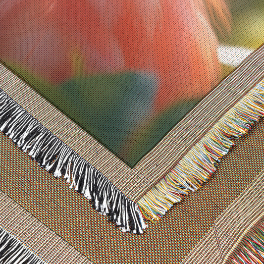 Baby Flamingo in Tropical Jungle Woven Throw Blanket - Awakening Righteousness