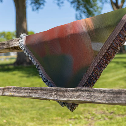 Baby Flamingo in Tropical Jungle Woven Throw Blanket - Awakening Righteousness