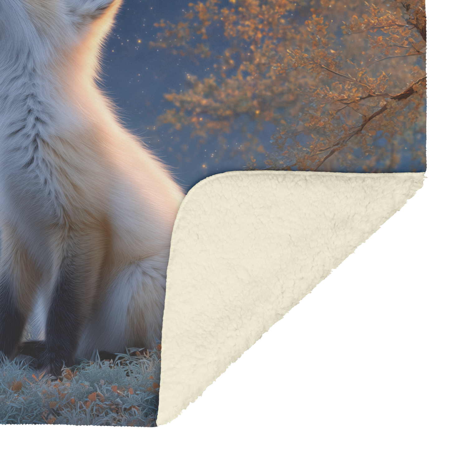 Baby_Fox_Howling_Softly_At_Moon_Under_Gl_H_Blanket_Sherpa_Mockup.png