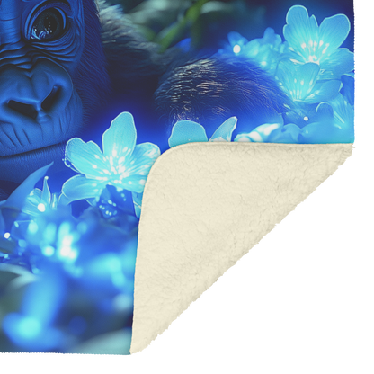 Baby_Gorilla_Exploring_Glowing_Biolumine_H_Blanket_Sherpa_Mockup.png