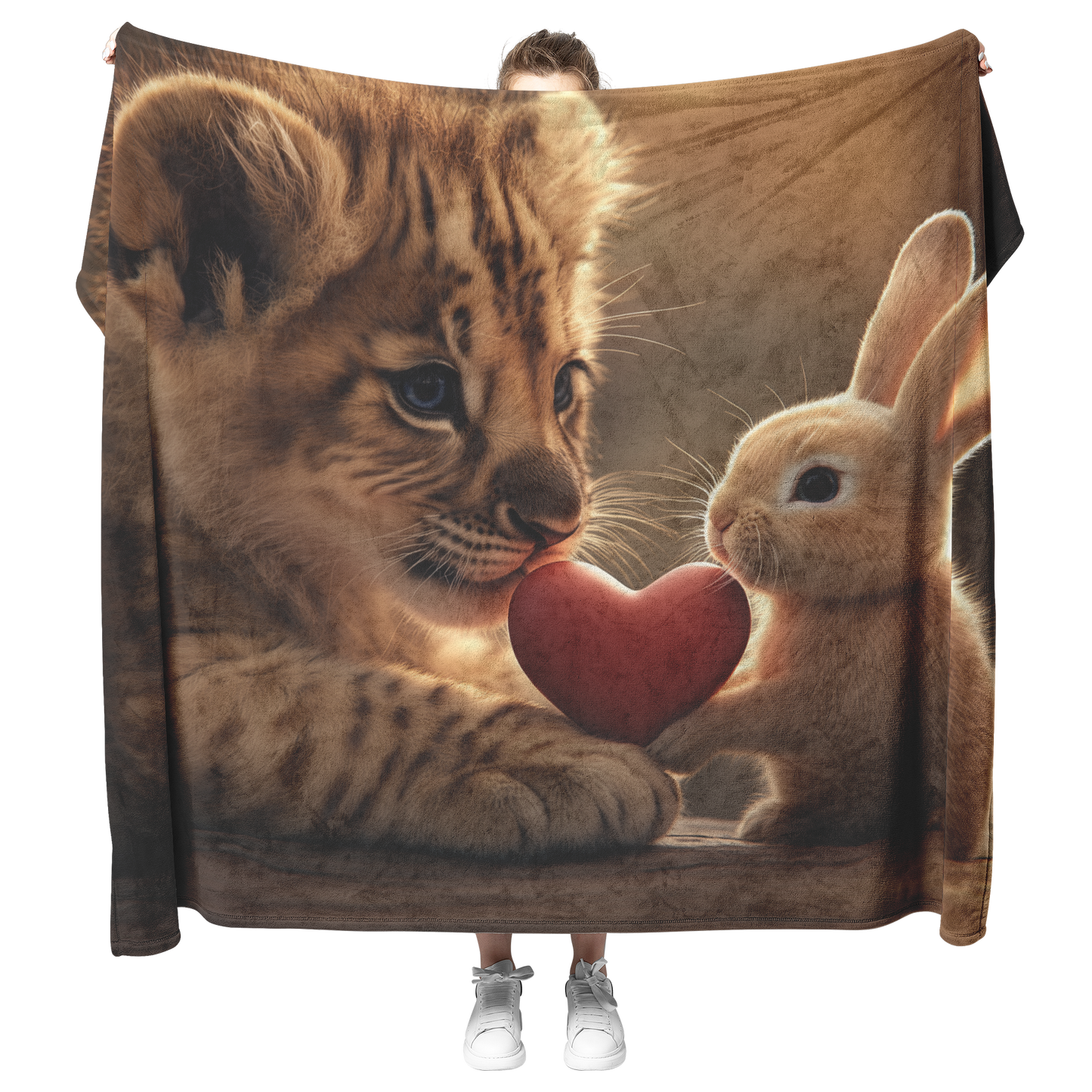 Baby_Lion_Cub_Giving_Heart_to_Bunny_Soft_H_Blanket_Model_Mockup.png_15350411