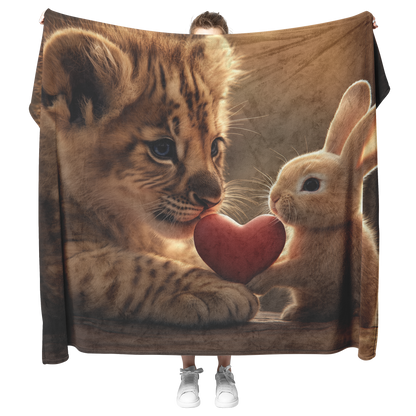 Baby_Lion_Cub_Giving_Heart_to_Bunny_Soft_H_Blanket_Model_Mockup.png_15350411