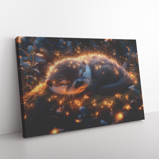 Baby_Otter_Curled_Up_on_a_Glowing_Moss_C_H_Rectangle_Angle_Floor_Mockup.png