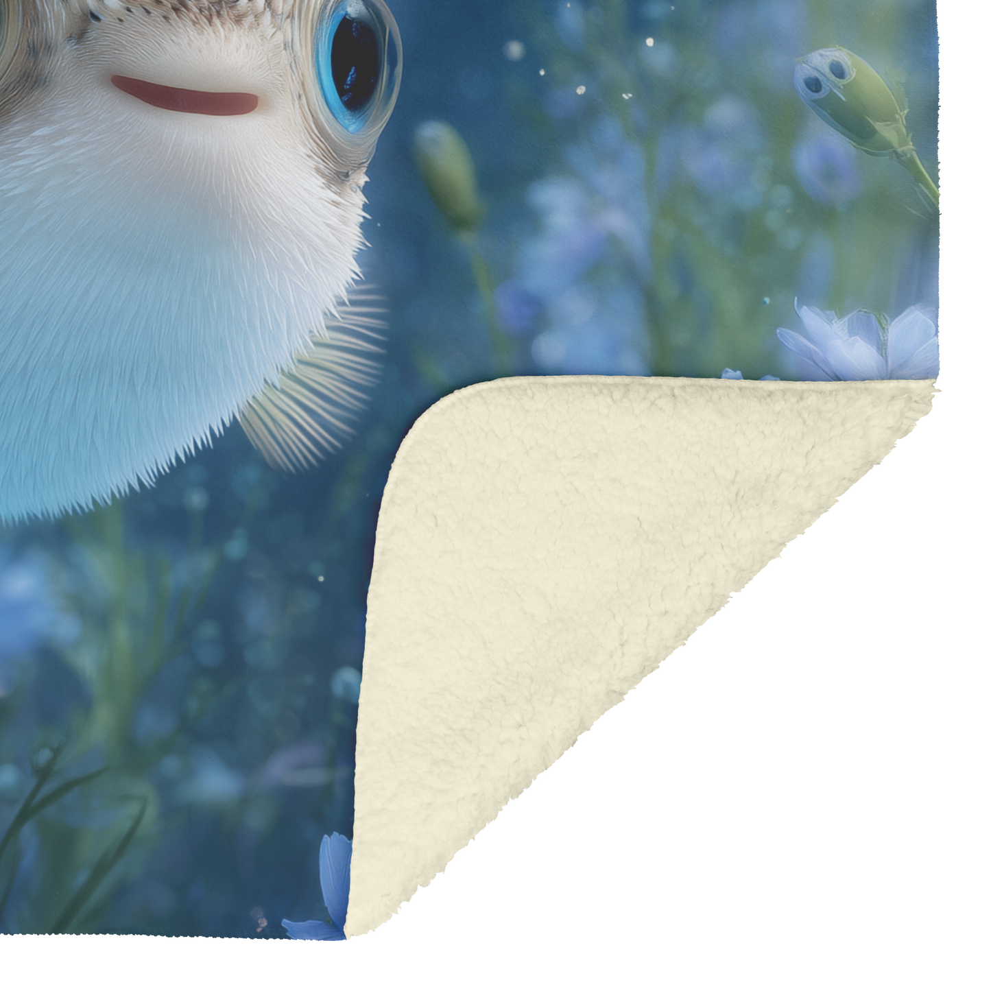 Baby_Pufferfish_With_Big_Blue_Eyes_Float_H_Blanket_Sherpa_Mockup.png