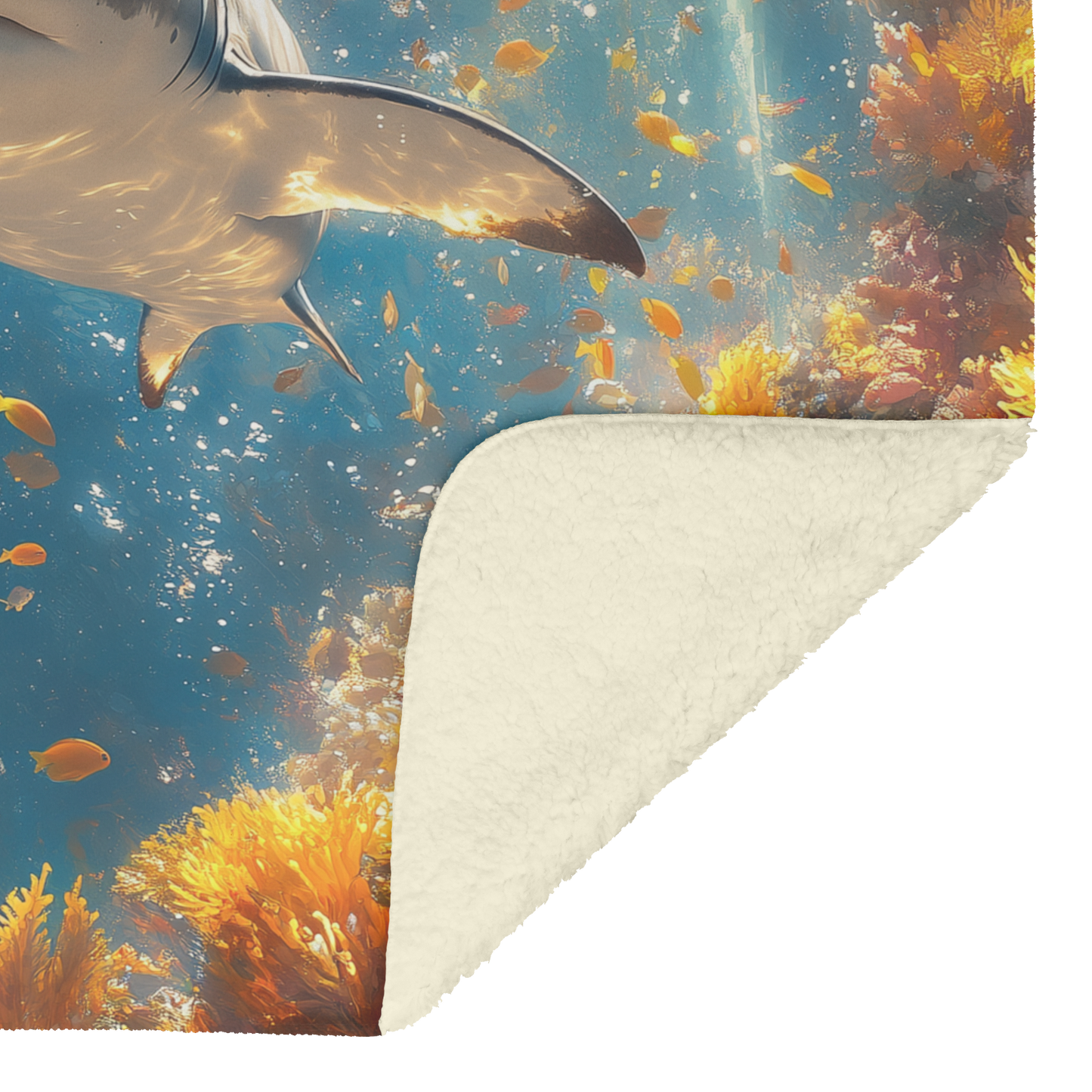 Baby_Shark_Swimming_Near_Glowing_Coral_R_H_Blanket_Sherpa_Mockup.png