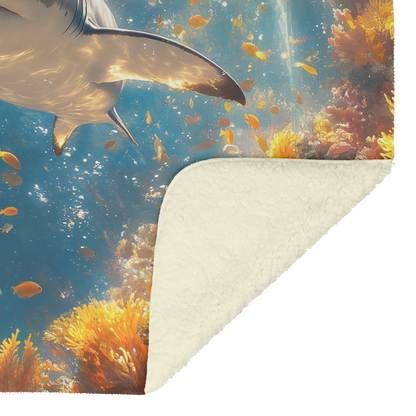 Baby_Shark_Swimming_Near_Glowing_Coral_R_H_Blanket_Sherpa_Mockup.png