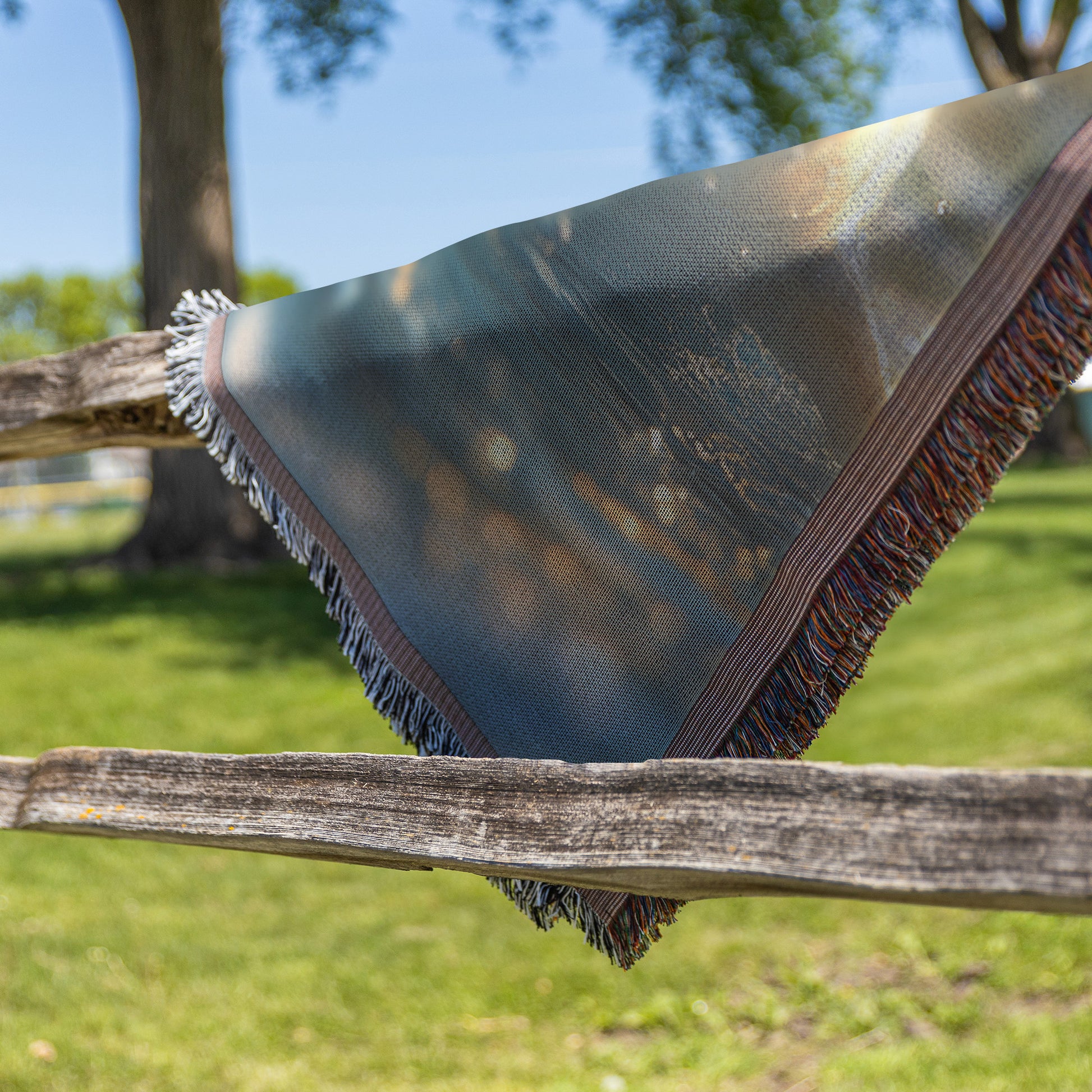 Baby Sharks Swimming in Blue Ocean Woven Throw Blanket - Awakening Righteousness