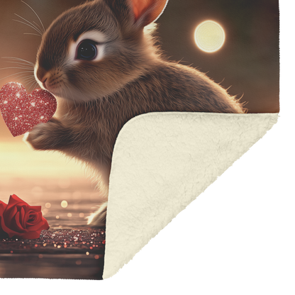 Baby Squirrels Exchanging Heart Shaped Cards Sherpa Fleece Throw Blanket Cute Cozy Design Loving Valentines Day Gift
