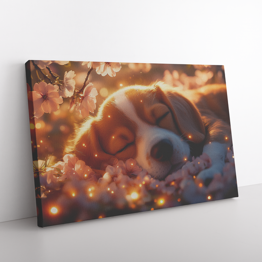 Beagle_Puppy_Sleeping_Under_a_Glowing_Ch_H_Rectangle_Angle_Floor_Mockup.png