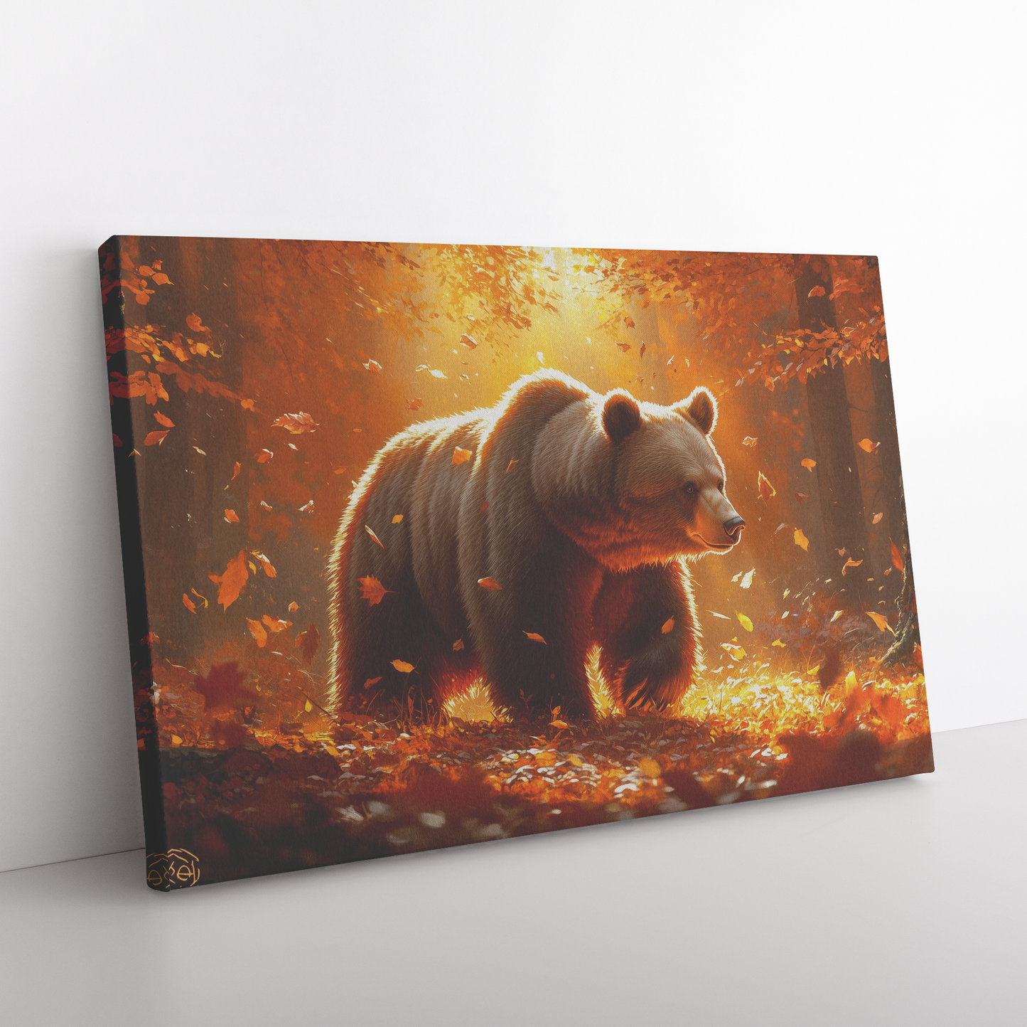 Black_Bear_Walking_Through_a_Glowing_Gol_H_Rectangle_Angle_Floor_Mockup.png
