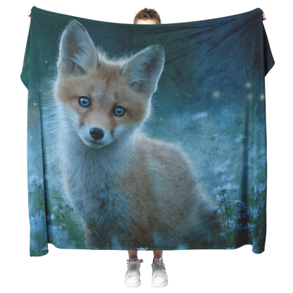 Blue_Eyed_Fox_Cub_Playing_In_Meadow_Of_W_H_Blanket_Model_Mockup.png