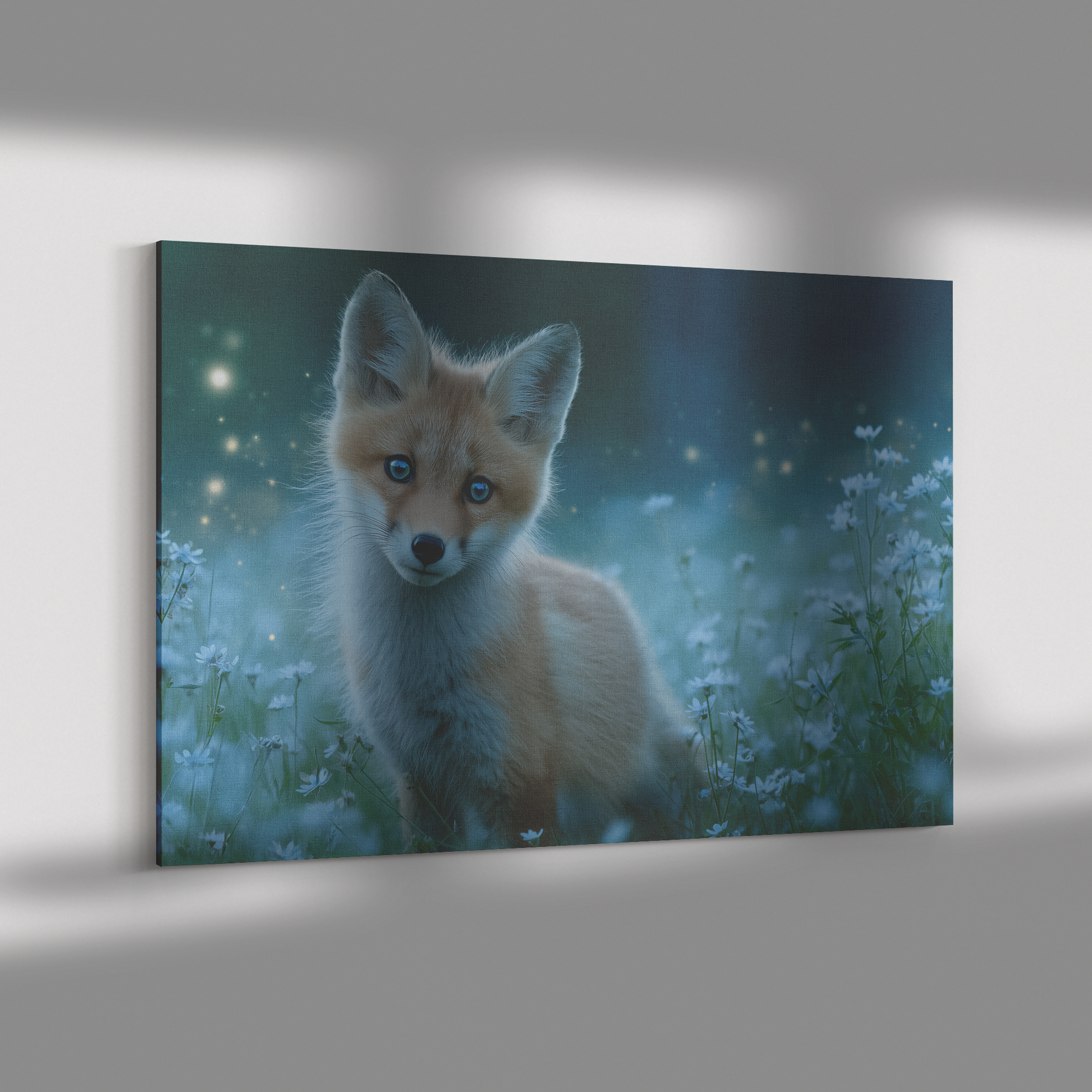 Blue_Eyed_Fox_Cub_Playing_in_Wildflower__H_Rectangle_Dramatic_Shadow_Mockup.png_15519492
