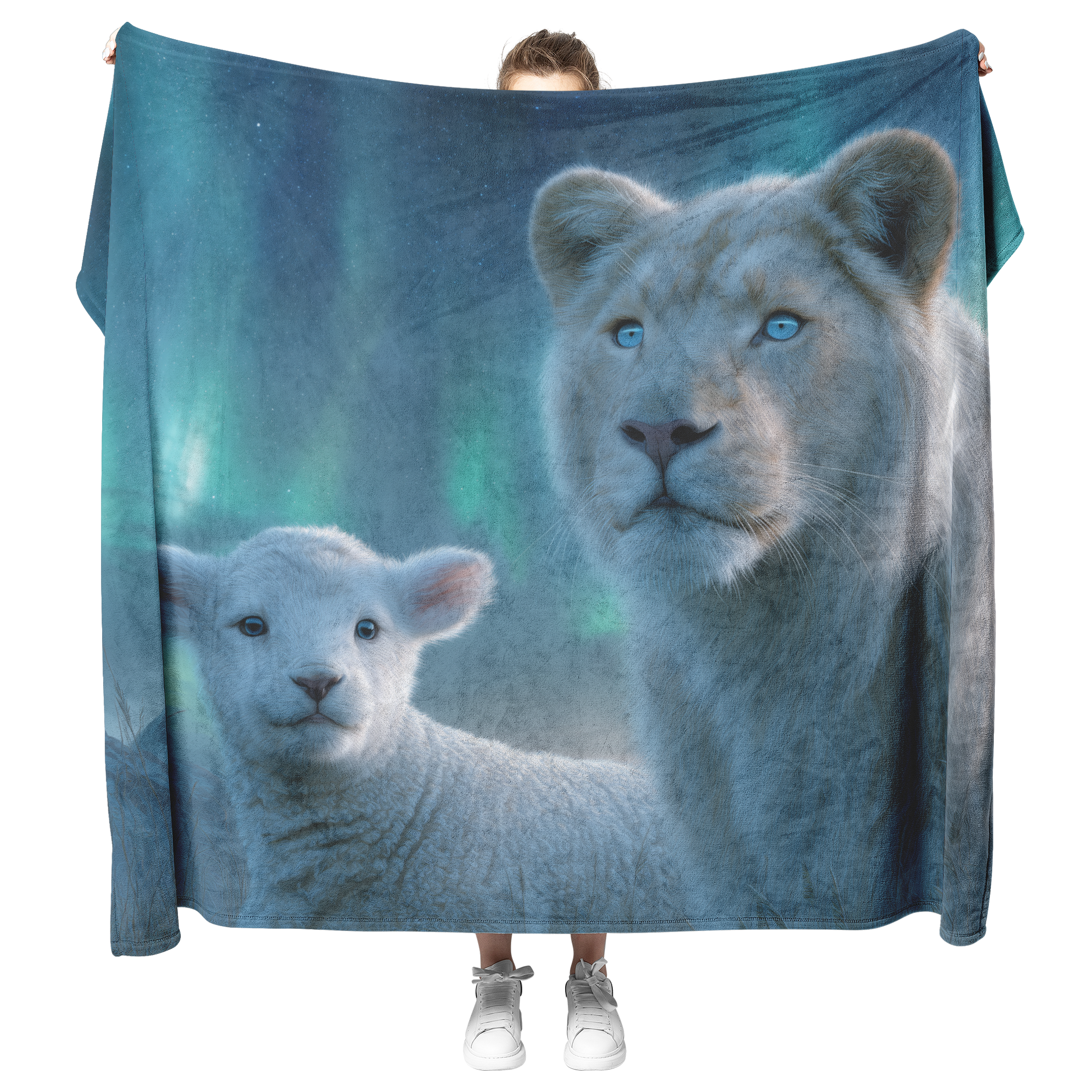 Blue_Eyed_Lion_And_Lamb_Under_Twinkling__H_Blanket_Model_Mockup.png