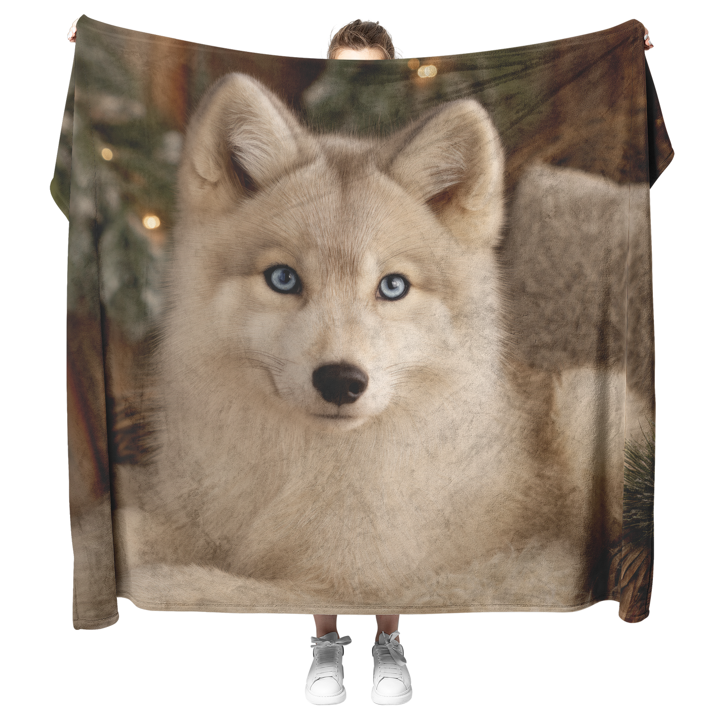 Blue_Eyed_Snow_Fox_Resting_On_Cozy_Chair_H_Blanket_Model_Mockup.png