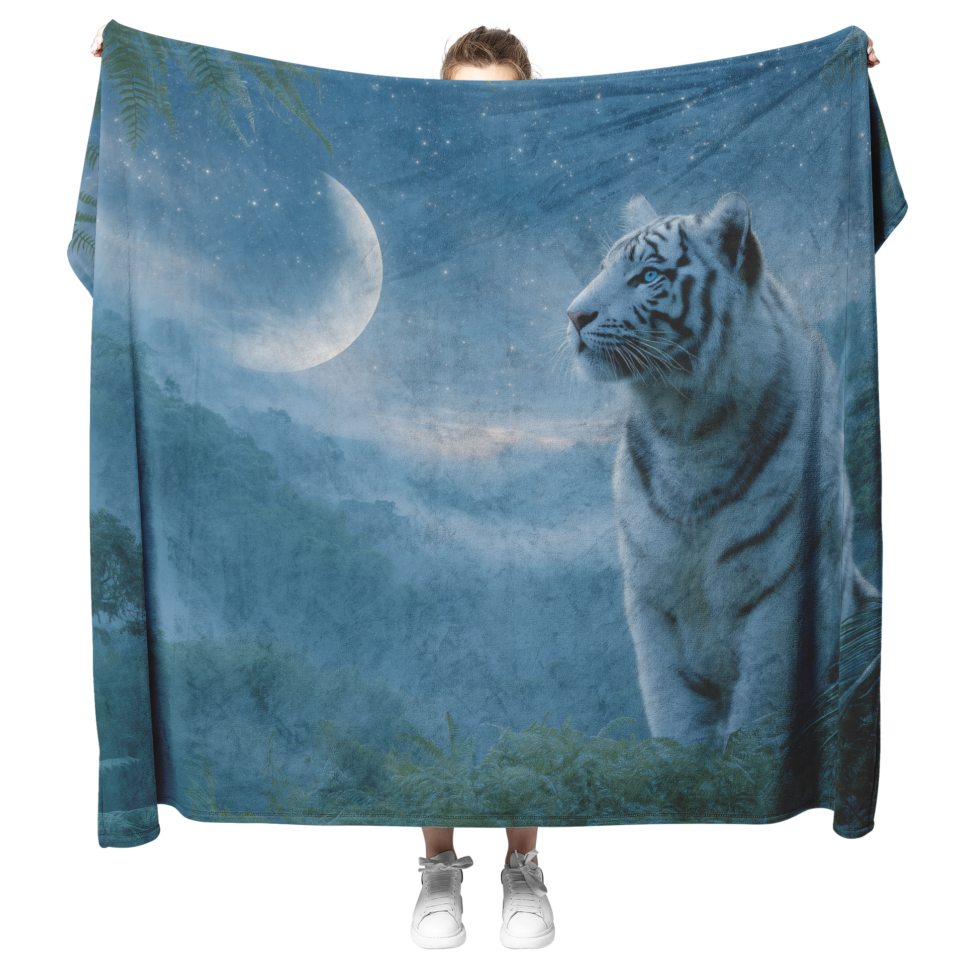 Blue_Eyed_Tiger_Sitting_On_Crescent_Moon_H_Blanket_Model_Mockup.png_15283349
