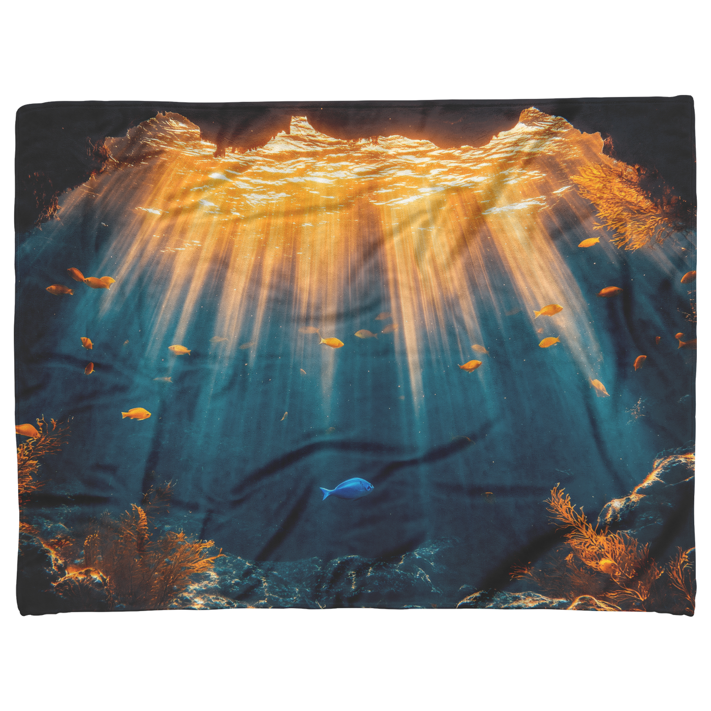 Blue_Tang_Silhouetted_by_Glowing_Underwa_H_Blanket_AS_Flat_Mockup.png