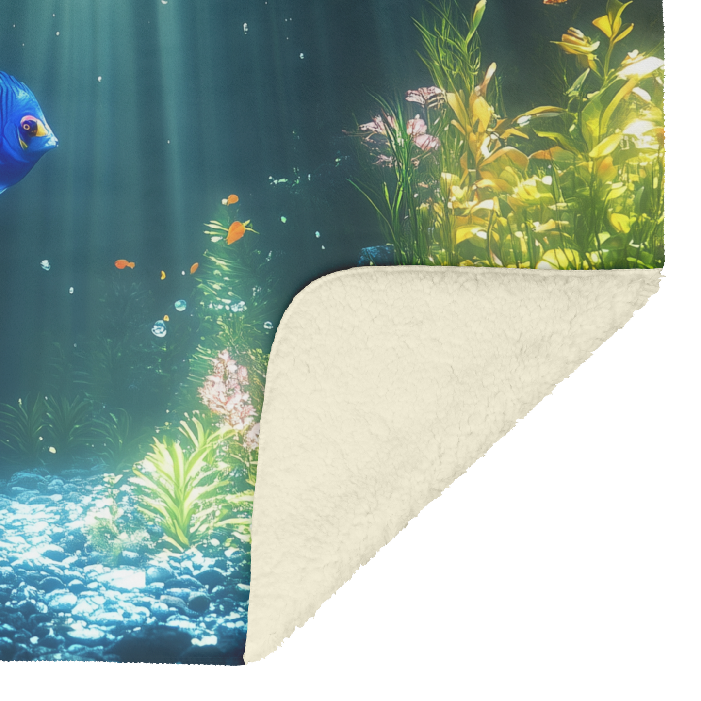 Blue_Tang_Silhouetted_by_Glowing_Underwa_H_Blanket_Sherpa_Mockup.png