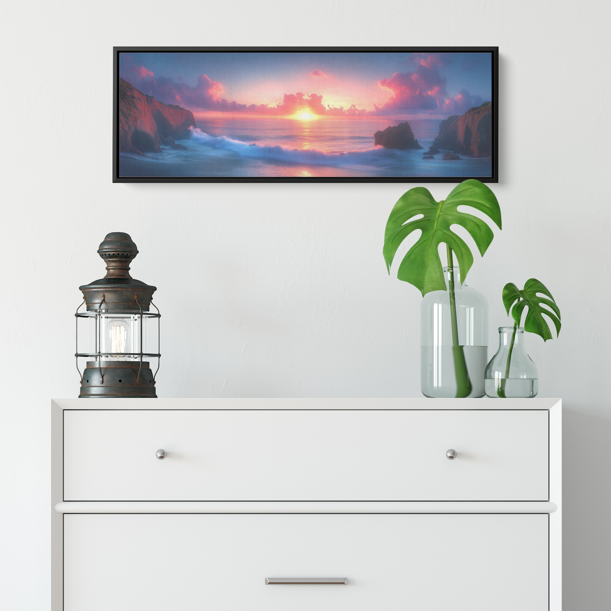 Breathtaking_Sunset_Seaside_Cliffs_Crash_Framed_Canvas_H_Panoramic_Small_Lifesty_Mockup.png