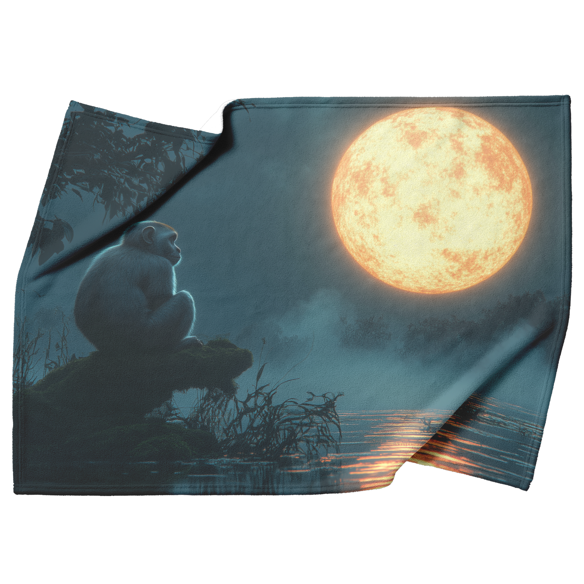 Capuchin_Monkey_Silhouetted_Against_a_Gl_H_Blanket_Top_Bottom_Folds_Mockup.png