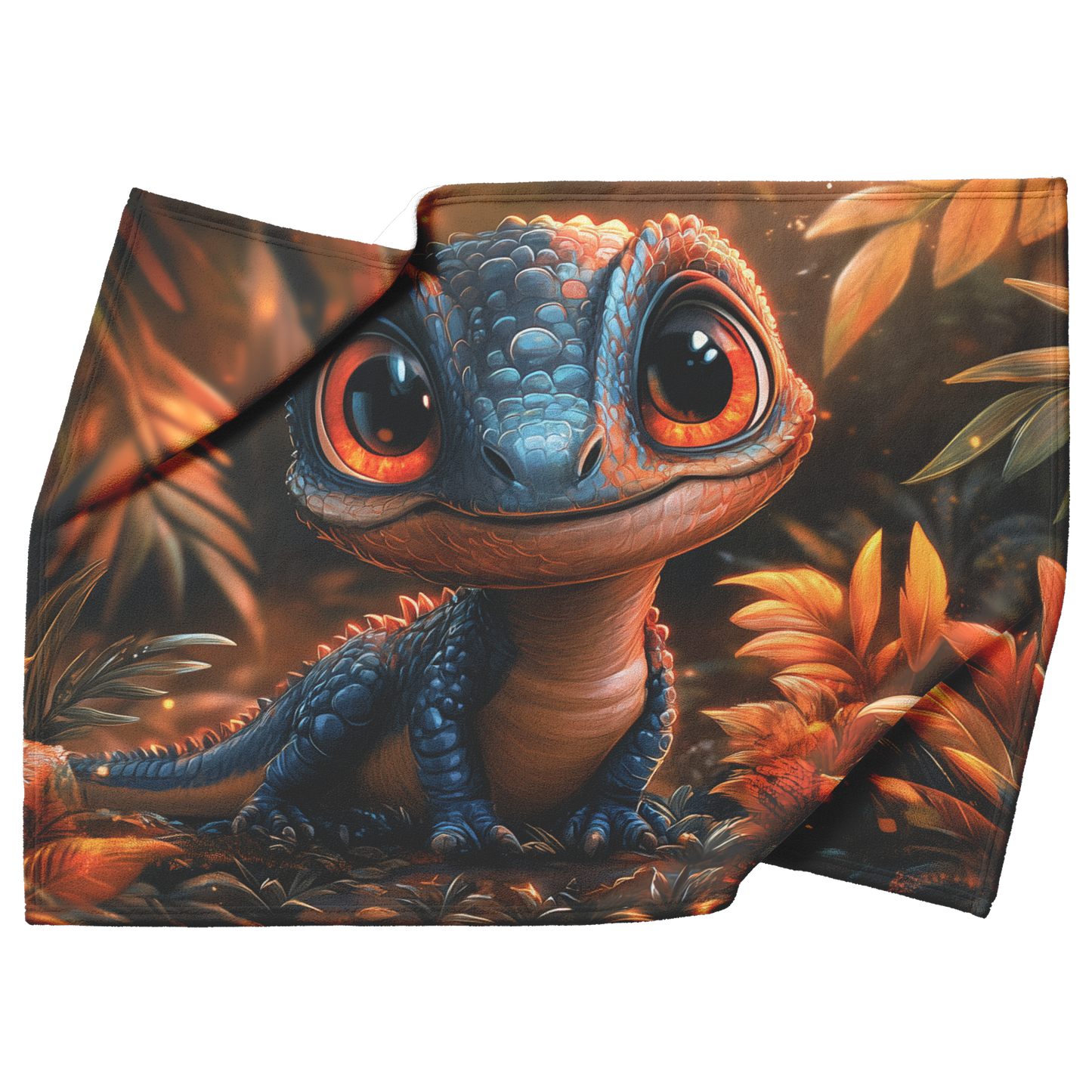 Cartoon_Velociraptor_With_Big_Round_Eyes_H_Blanket_Top_Bottom_Folds_Mockup.png