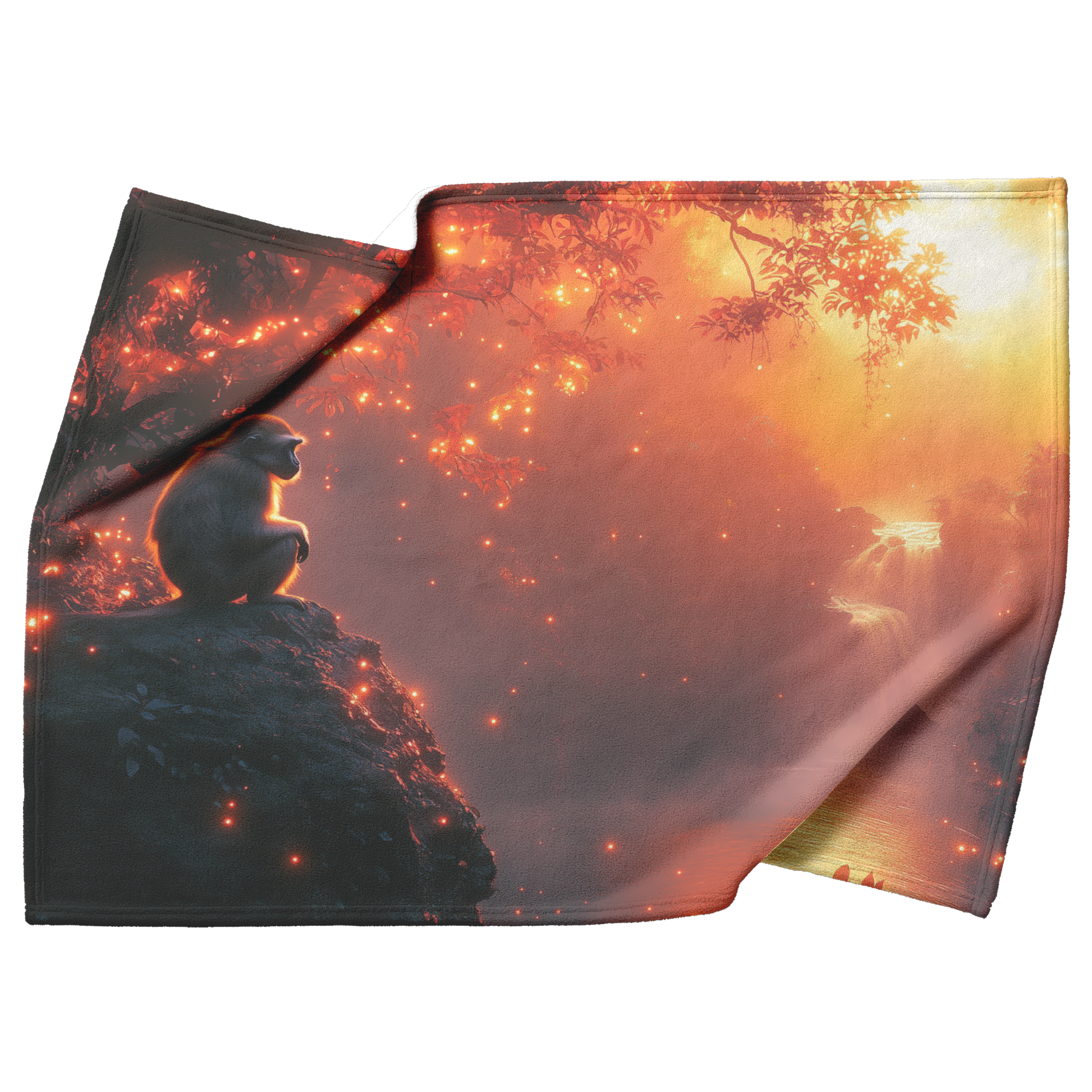 Colobus_Monkey_Perched_on_Glowing_Rock_B_H_Blanket_Top_Bottom_Folds_Mockup.png