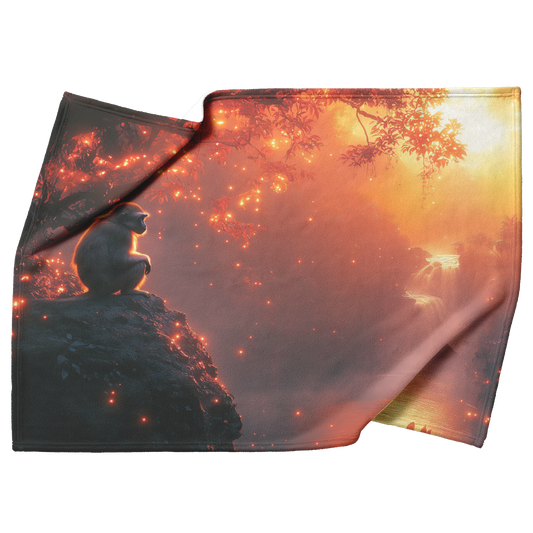 Colobus_Monkey_Perched_on_Glowing_Rock_B_H_Blanket_Top_Bottom_Folds_Mockup.png