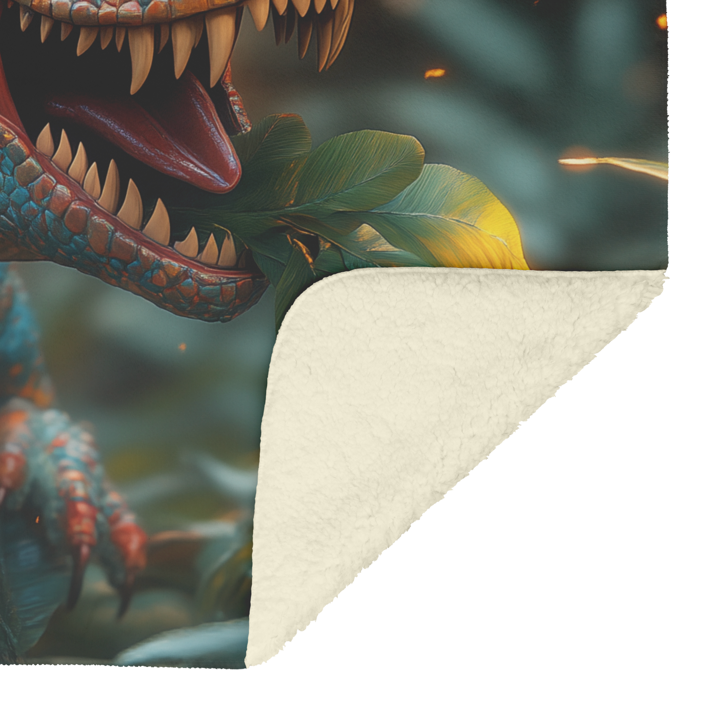 Colorful_T_Rex_Eating_Leaves_With_Goofy__H_Blanket_Sherpa_Mockup.png