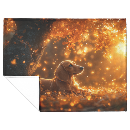 Dachshund_Under_Glowing_Tree_with_Golden_H_Blanket_Flat_Fold_Mockup.png