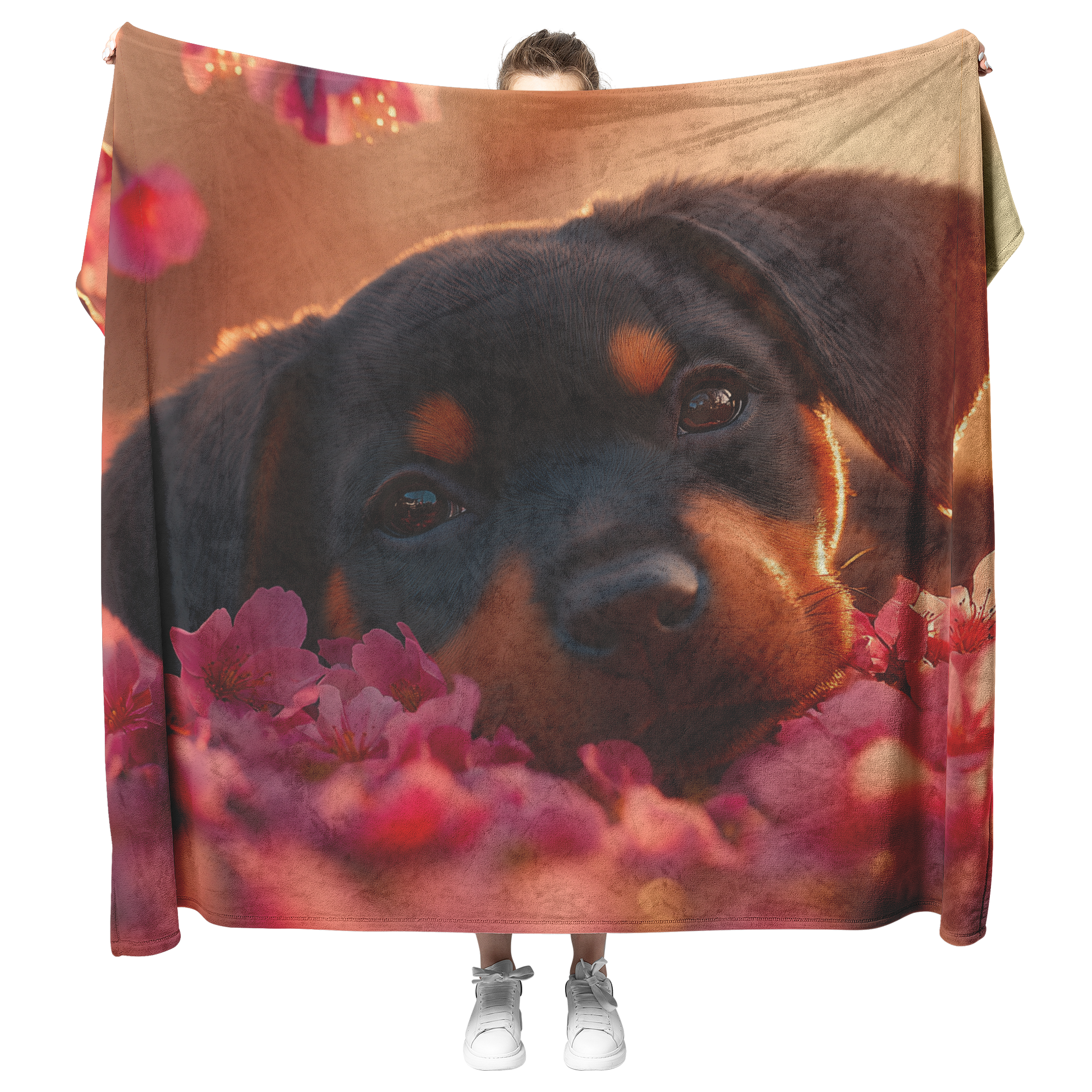 Doberman_Puppy_Under_Cherry_Blossom_Tree_H_Blanket_Model_Mockup.png