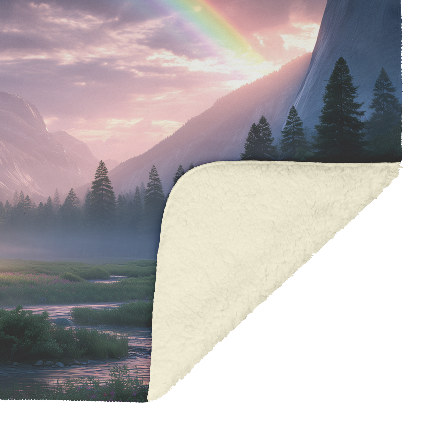 Dreamlike_Rainbow_Glowing_Above_Cottage__H_Blanket_Sherpa_Mockup.png