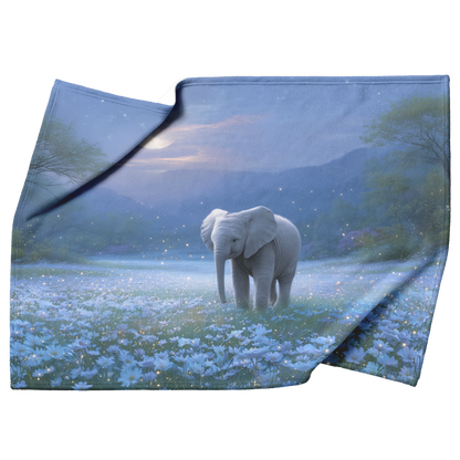 Enchanted_Baby_Elephant_In_Field_Of_Star_H_Blanket_Top_Bottom_Folds_Mockup.png