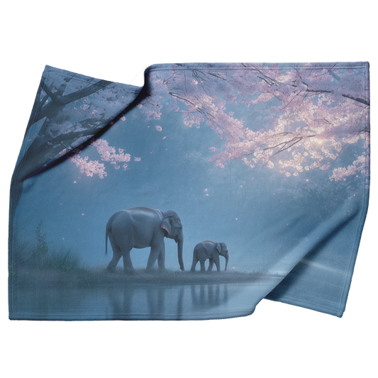 Gentle_Mother_Elephant_And_Baby_Walking__H_Blanket_Top_Bottom_Folds_Mockup.png