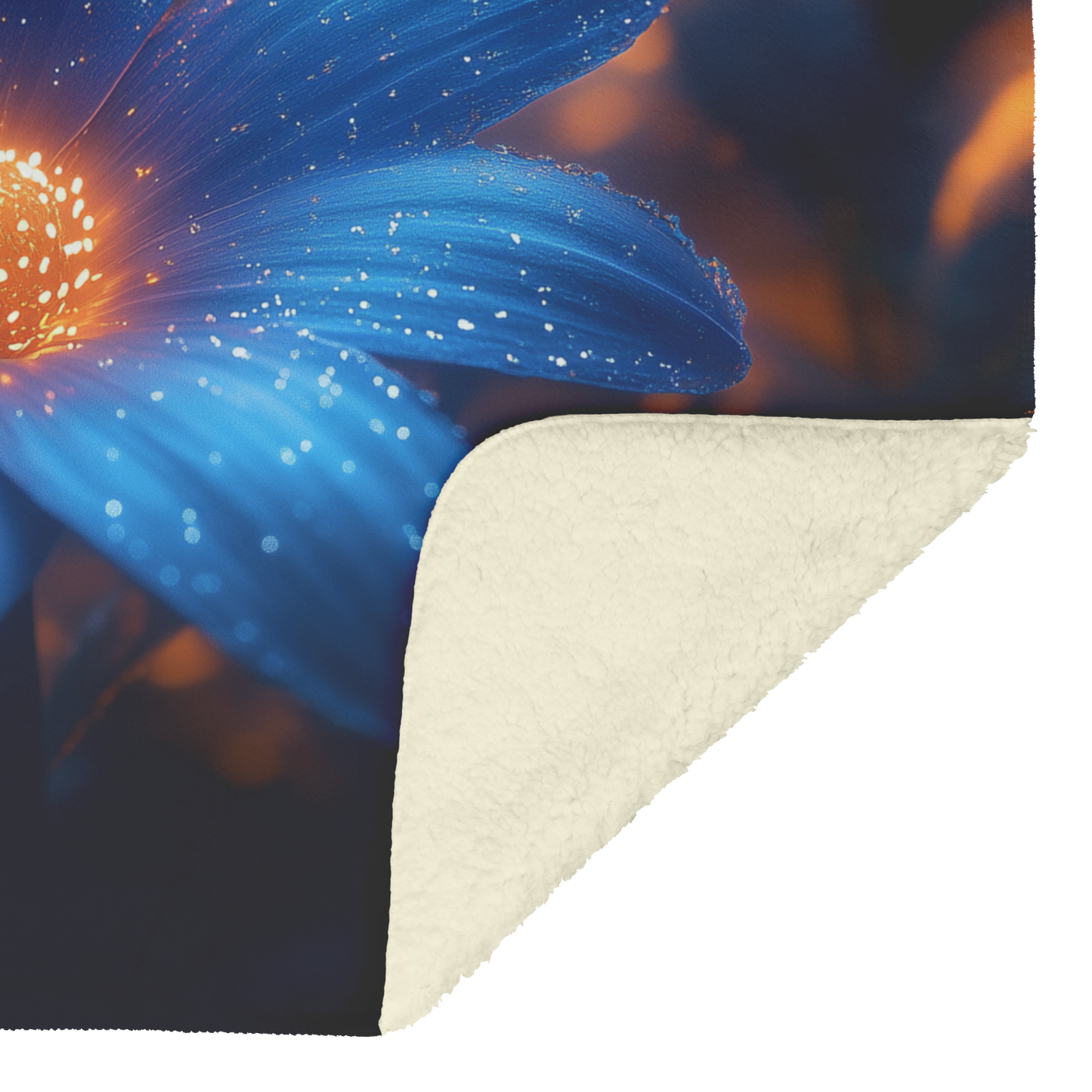 Glowing_Blue_Daisy_with_Golden_Mist_and__H_Blanket_Sherpa_Mockup.png