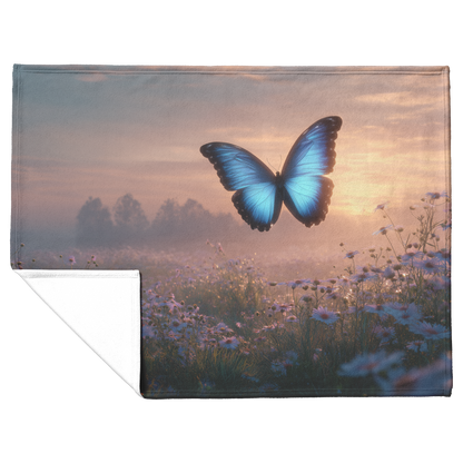 Glowing_Blue_Morpho_Butterfly_Flying_Ove_H_Blanket_Flat_Fold_Mockup.png