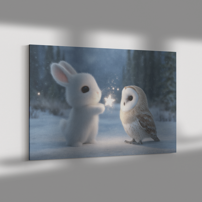 Glowing_Bunny_and_Baby_Owl_Building_Snow_H_Rectangle_Dramatic_Shadow_Mockup.png_15528069