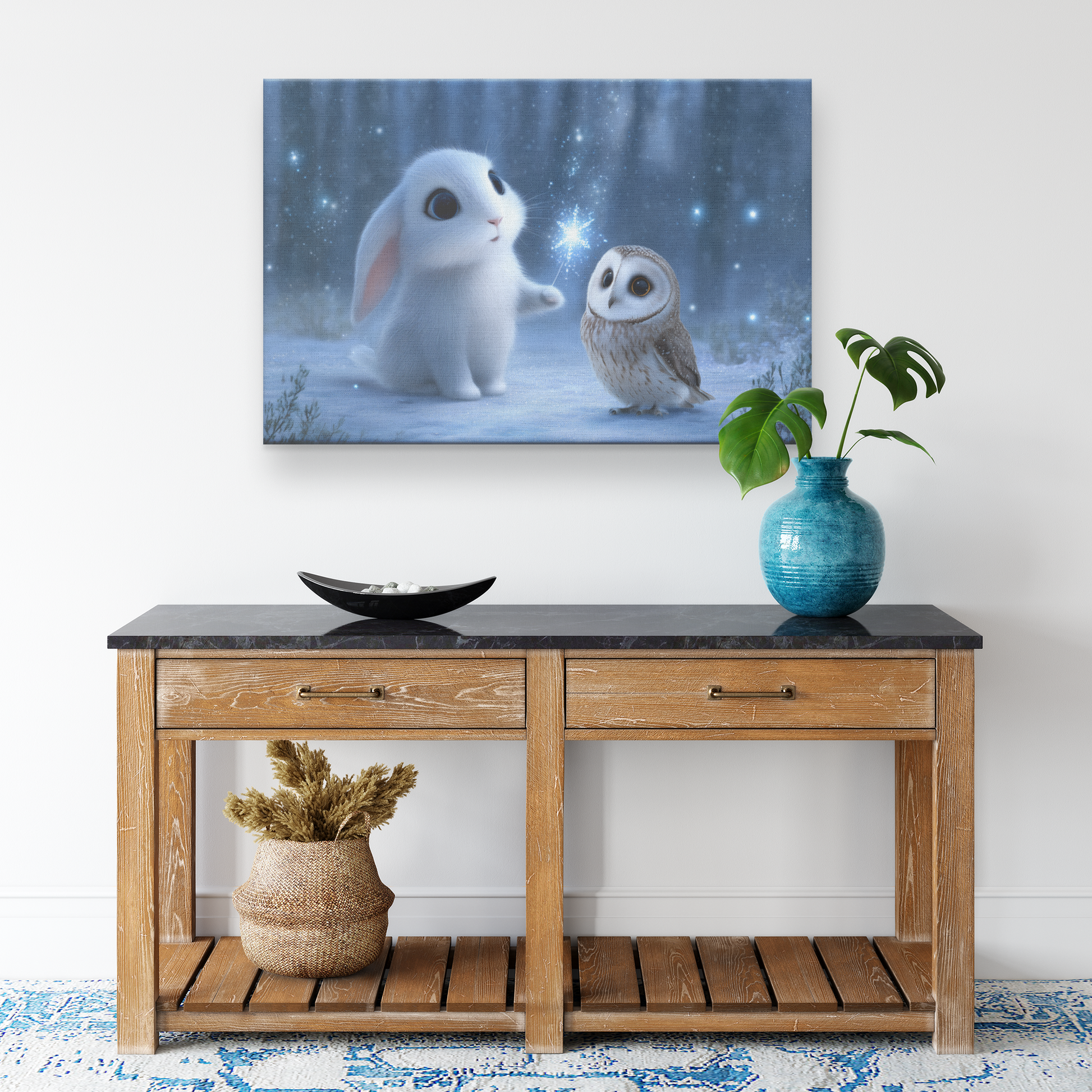 Glowing_Bunny_and_Baby_Owl_Building_Snow_H_Rectangle_Smaller_Lifestyle_Mockup.png_15528053