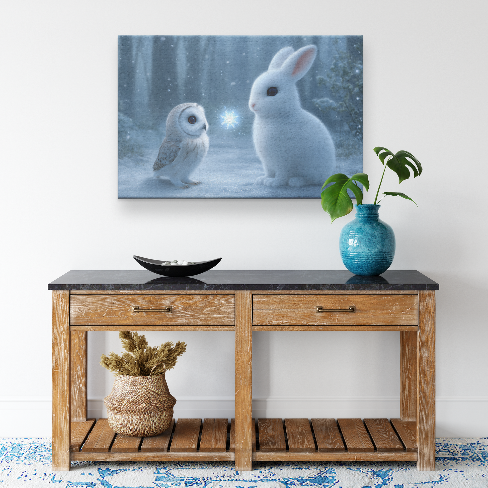 Glowing_Bunny_and_Baby_Owl_Building_Snow_H_Rectangle_Smaller_Lifestyle_Mockup.png_15528059