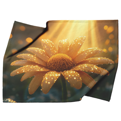 Glowing_Daisy_Covered_in_Morning_Dew_Fle_H_Blanket_Top_Bottom_Folds_Mockup.png