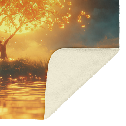 Glowing_Geranium_Bush_with_Silver_Light__H_Blanket_Sherpa_Mockup.png