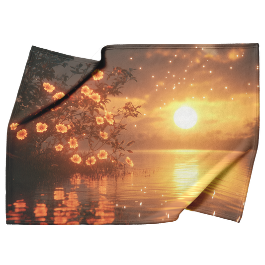 Glowing_Geranium_Bush_with_Silver_Light__H_Blanket_Top_Bottom_Folds_Mockup.png