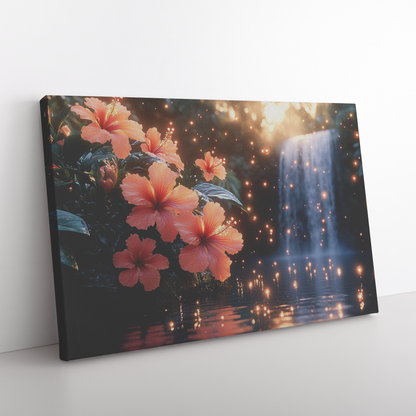 Glowing_Orange_Hibiscus_Flowers_Blooming_H_Rectangle_Angle_Floor_Mockup.png