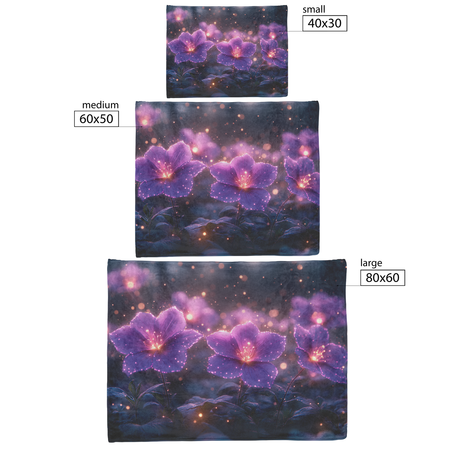 Glowing_Purple_Geraniums_in_Forest_with__H_Blanket_Size_Options_Mockup.png