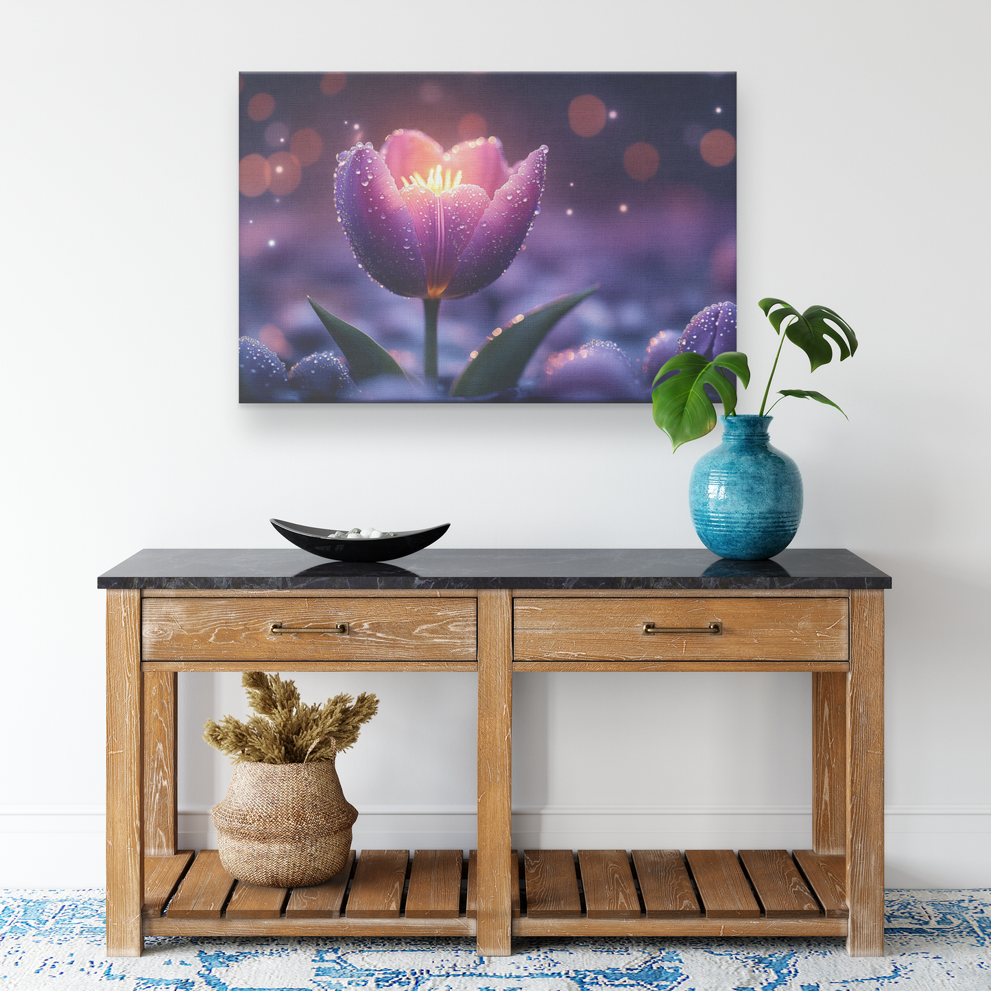 Glowing_Purple_Tulip_with_Dewdrops_and_E_H_Rectangle_Smaller_Lifestyle_Mockup.png
