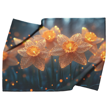 Glowing_Yellow_Daffodils_Morning_Light_F_H_Blanket_Top_Bottom_Folds_Mockup.png