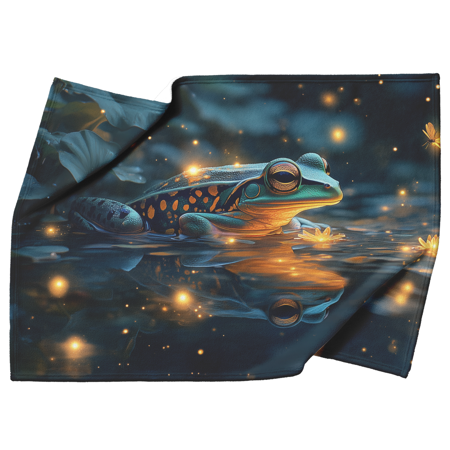 Green_Poison_Dart_Frog_by_Glowing_Pond_w_H_Blanket_Top_Bottom_Folds_Mockup.png