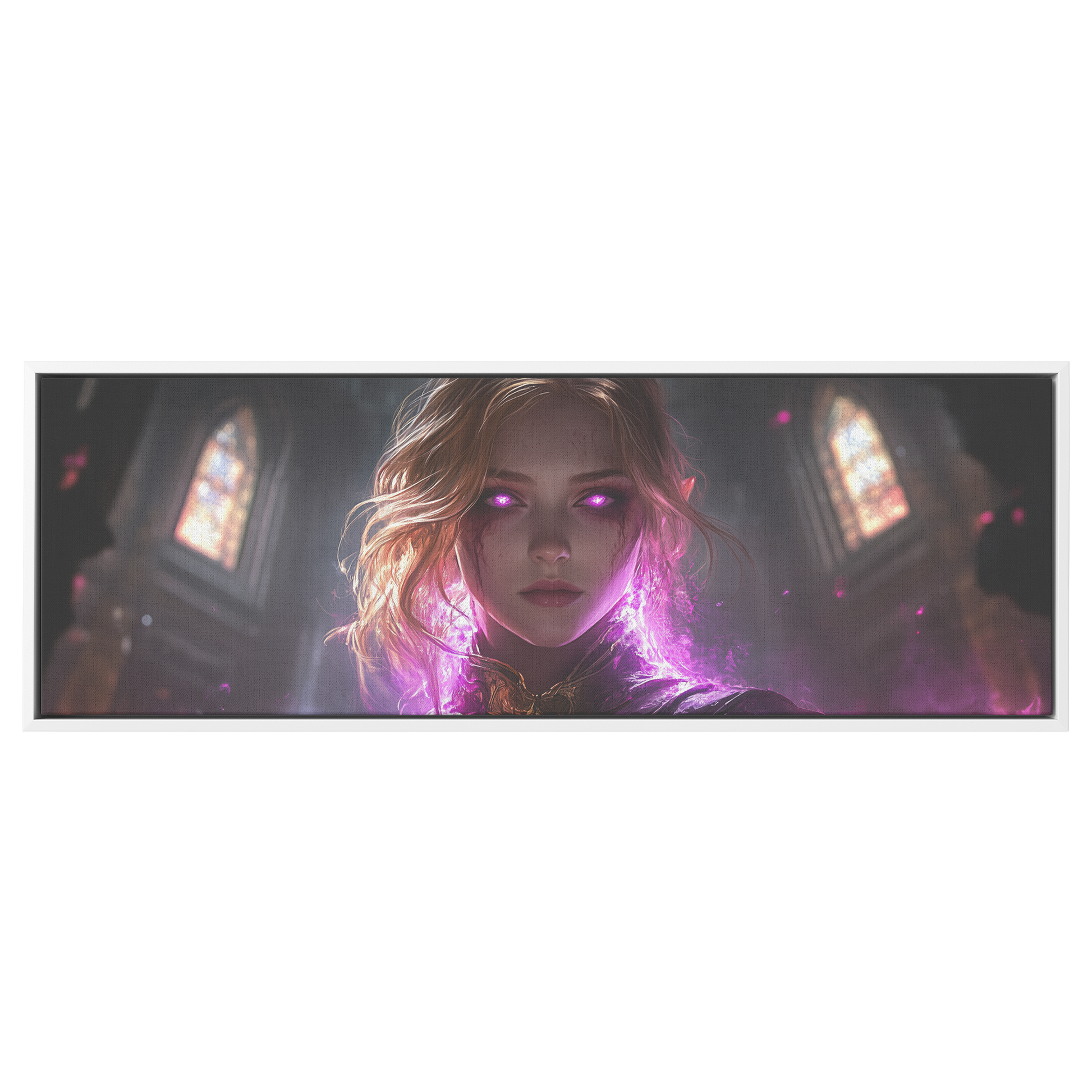 Haunting_Blood_Elf_Paladin_Corrupted_Dar_White_Framed_Canvas_H_Panoramic_Main_Mockup.png