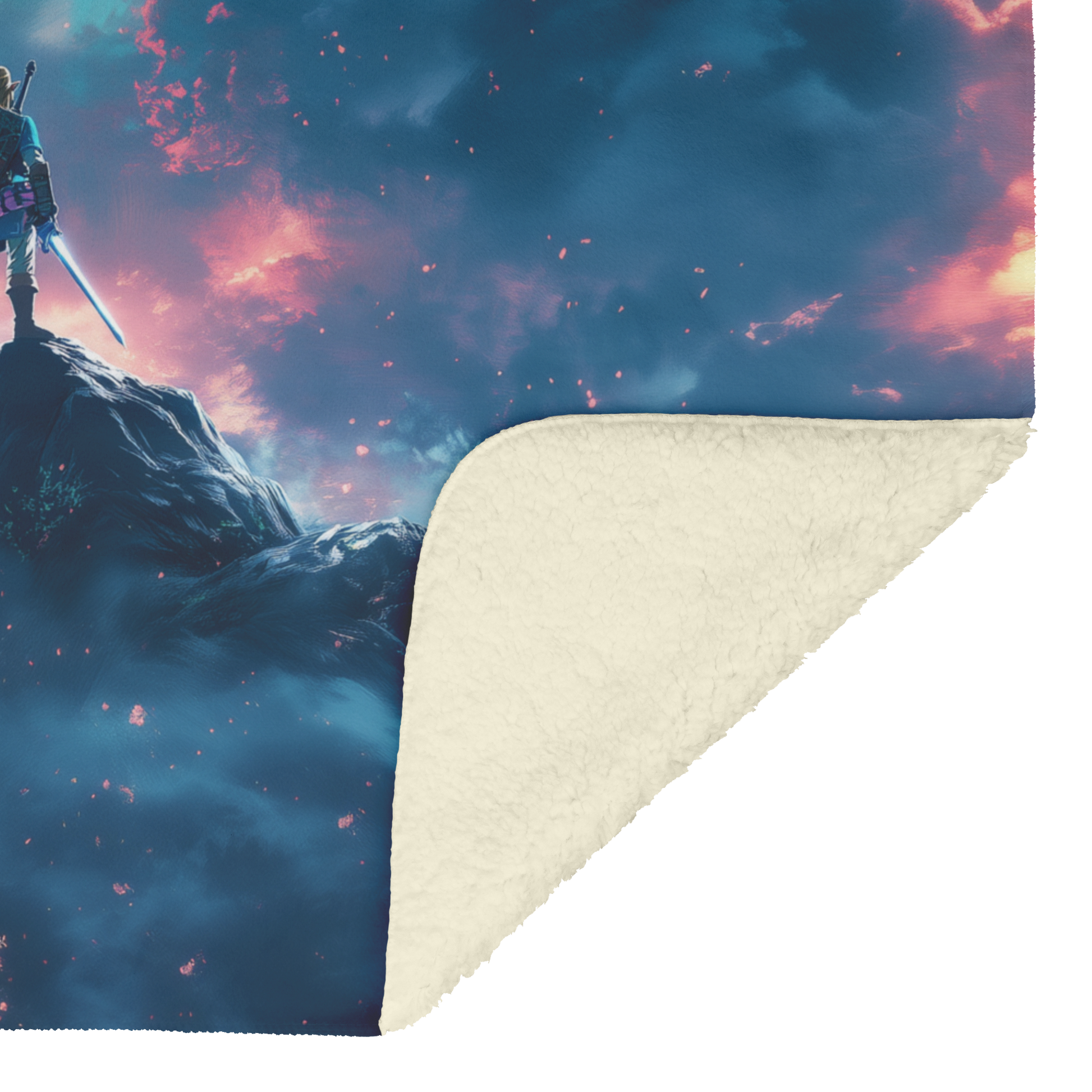 Heroic_Warrior_Standing_Atop_Cliff_With__H_Blanket_Sherpa_Mockup.png