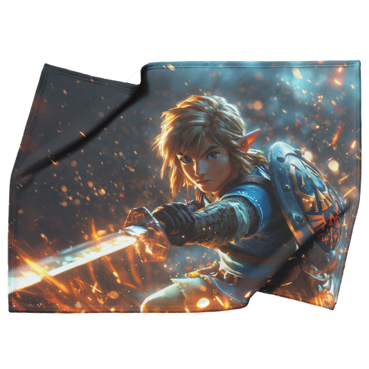 Heroic_Warrior_in_Battle_Pose_With_Glowi_H_Blanket_Top_Bottom_Folds_Mockup.png