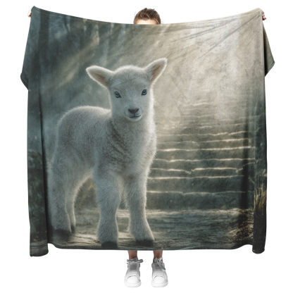Lamb_With_Blue_Eyes_At_Radiant_Stairway__H_Blanket_Model_Mockup.png