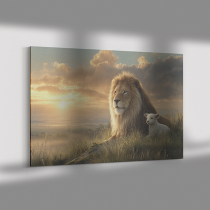 Lion_with_Lamb_Resting_in_Mane_Under_War_H_Rectangle_Dramatic_Shadow_Mockup.png_15486488